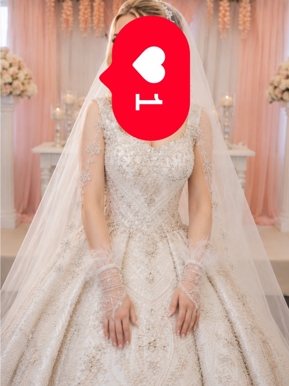 Elegant Embellished Ivory Wedding Ball Gown Dress